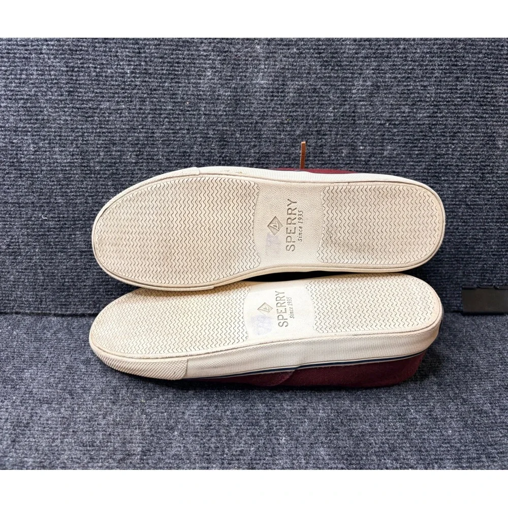 Sperry Mens Striper II CVO Burlap Red Canvas Sneakers STS23057 Size 11